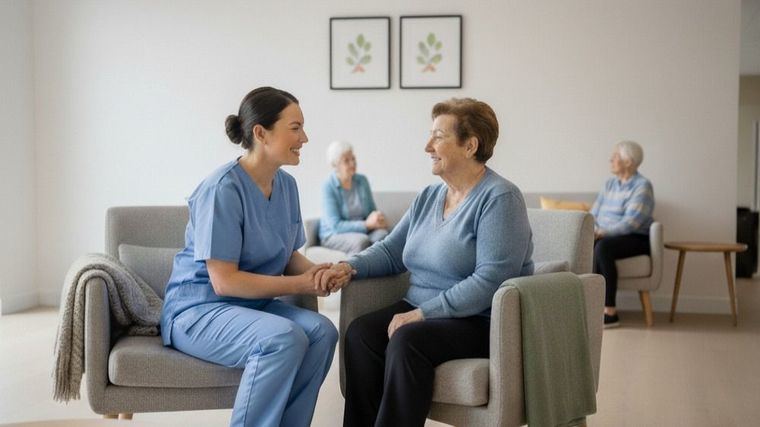 Una persona mayor con la enfermedad de Alzheimer.