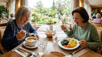 Comida en una residencia de personas mayores.