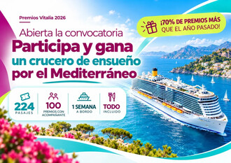 Convocatoria abierta para los Premios Vitalia 2026 con 224 pasajes de crucero por el Mediterráneo