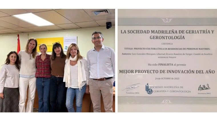 Los cuadernillos del Comité de Bioética de Amavir, finalistas de los premios de la Sociedad Madrileña de Geriatría y Gerontología.