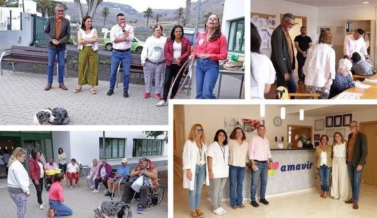 El Cabildo de Lanzarote impulsa un programa pionero de salud mental y bienestar emocional con apoyo animal en la residencia Amavir Haría.