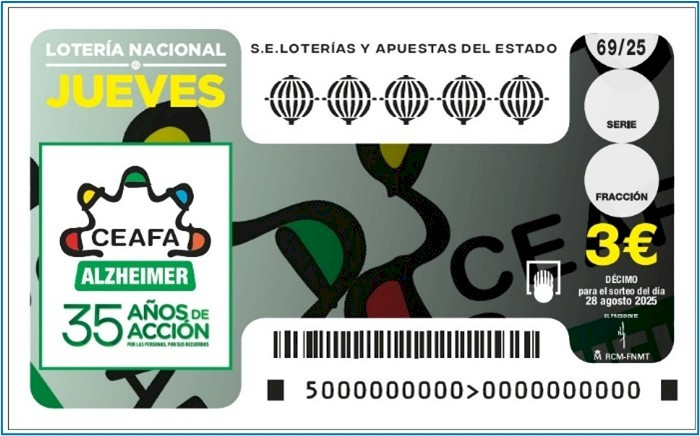 Décimo de Lotería de CEAFA.