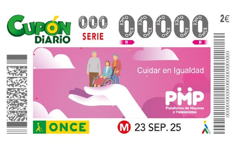 Cupón de la ONCE dedicado a la PMP.