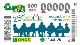 CEOMA, protagonista de un cupón de la ONCE por su 25 aniversario.