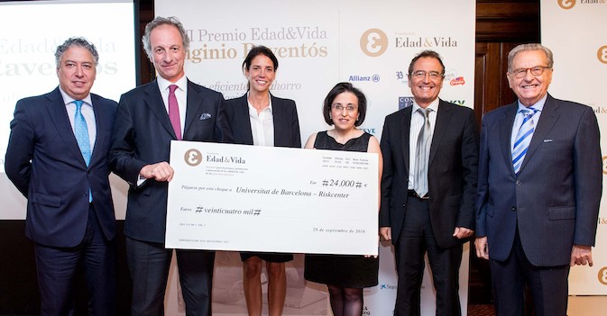 El Riskcenter de la Universidad de Barcelona, XIII Premio Edad&Vida Higinio Raventós