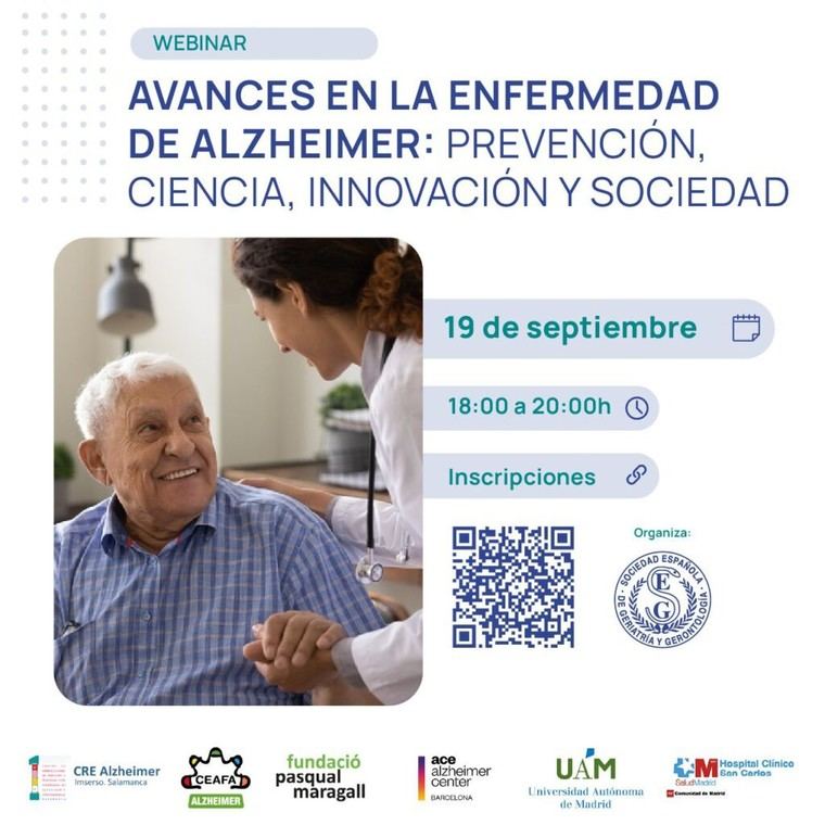 La SEGG organiza un webinar sobre avances en Alzheimer para el Día Mundial de esta enfermedad