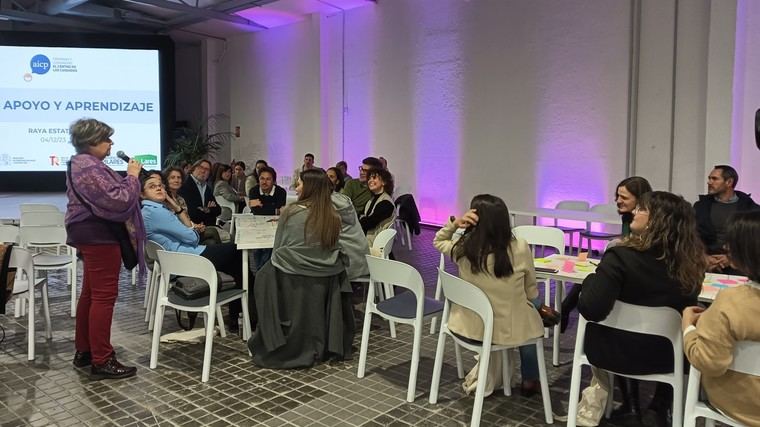 La presidenta de la Fundación Pilares, Pilar Rodríguez, durante la reunión de la Red de Apoyo y Aprendizaje Mutuo (RAYA) Estatal del proyecto AICP.COM.