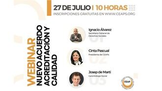 CEAPs e Inforesidencias.com, junto al secretario de Estado de Derechos Sociales, Nacho Álvarez, analizará el 27 de julio en un webinar el nuevo modelo de acreditación de centros.